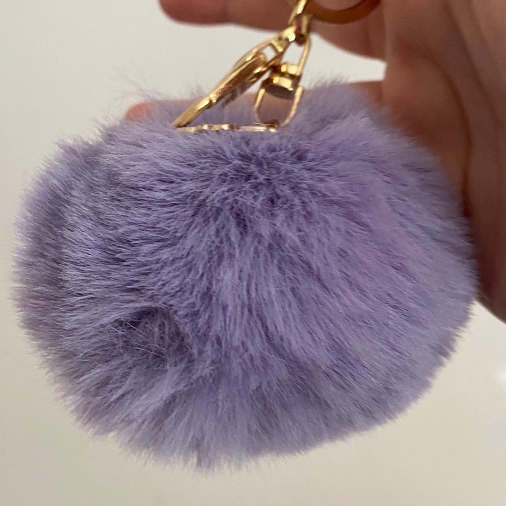 Lavender Fluffy Keychain Accessory View 2